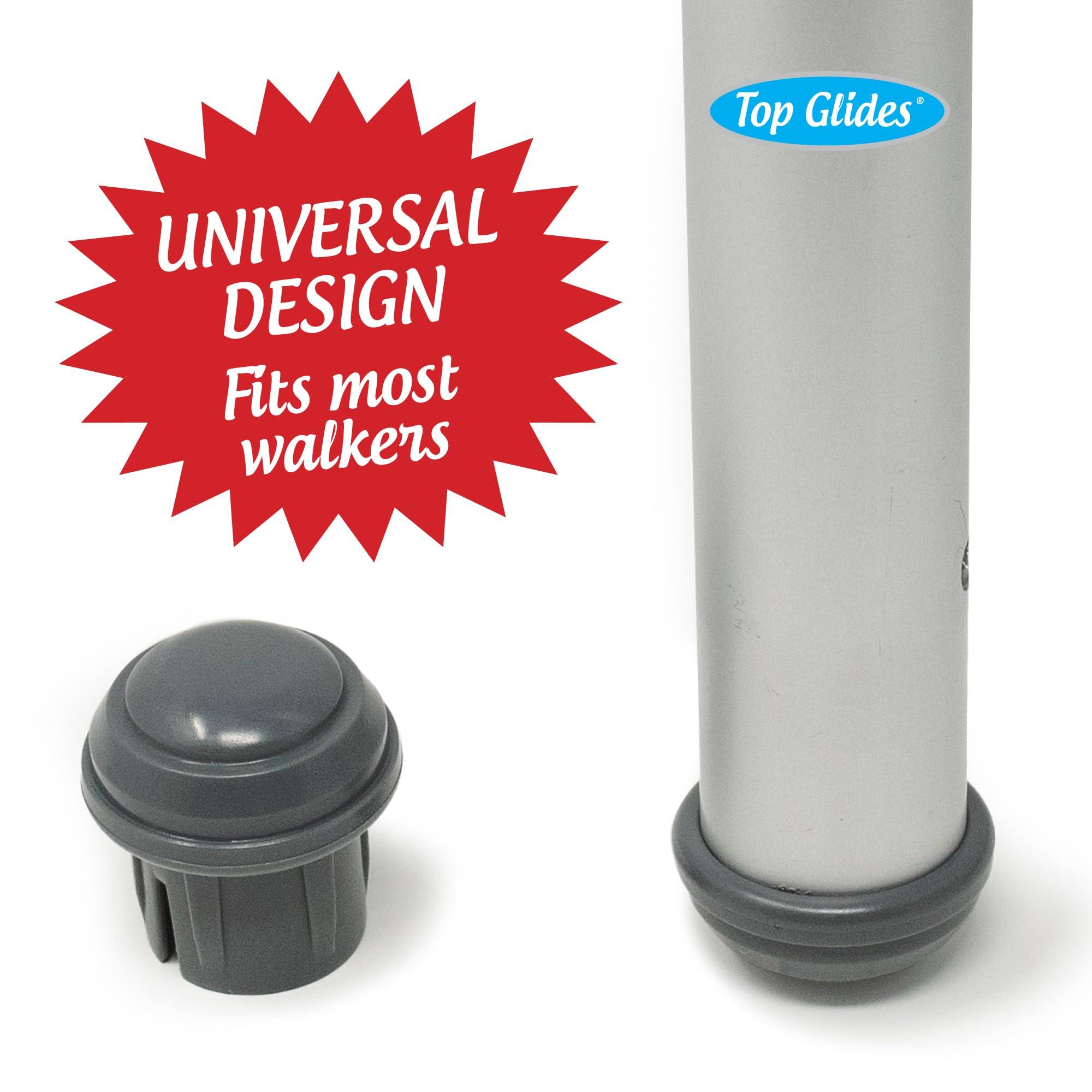 Top Glides Durable Mushroom Walker Glide Caps - Gray (3 Pairs)