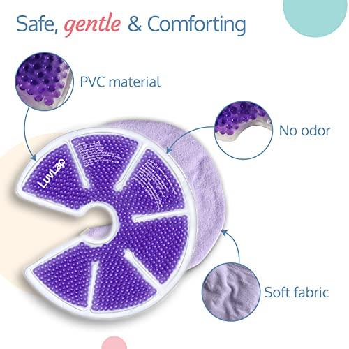 LuvLap LuvLap Breast Hot & Cold Pad for Breastfeeding Mothers, 2 pc Breast Therapy Pack, Cold Therapy & Hot Therapy for Pain Relief of Breastfeeding, Mastitis, Engorgement, Purple