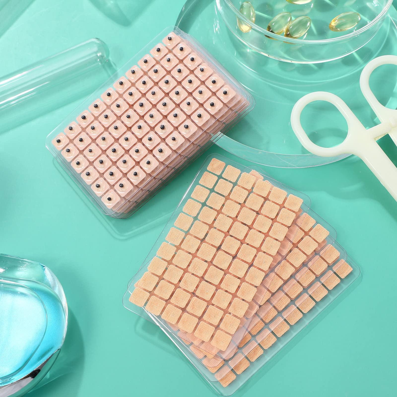 rosenice ROSENICE 600 Counts Acupuncture Vaccaria Ear Seeds Disposable Ear Press Seeds Multi-Condition Ear Seed Acupressure Kit (10 Sheets)