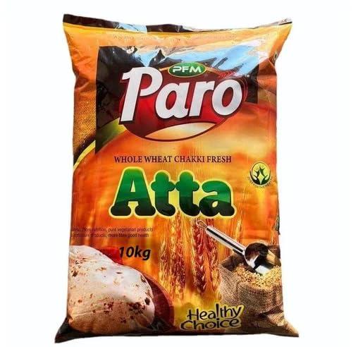 PFM PARO PFM PARO 10Kg Whole Wheat Chakki Fresh Atta, Packaging Type: Bag
