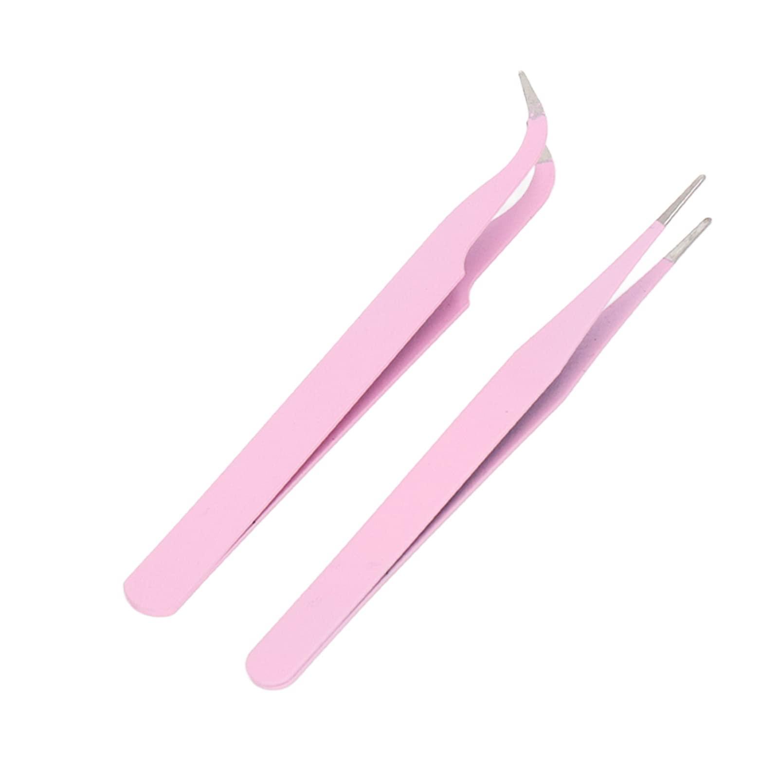 RTLR Accuracy Tweezer, Tweezer Set Hard Multifunctional Elbow Pointed for Eyelashes Extension