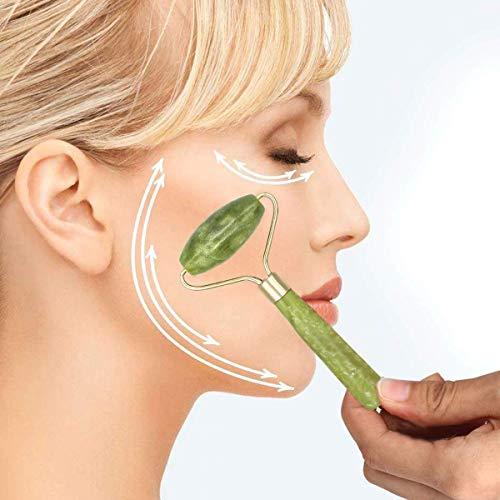 Ladista Ladista LDJR-1 Natural Real Jade Roller Facial Skin Massager Stone Face Neck For Toning, Firming, Serum Application and Massage (1Pc)