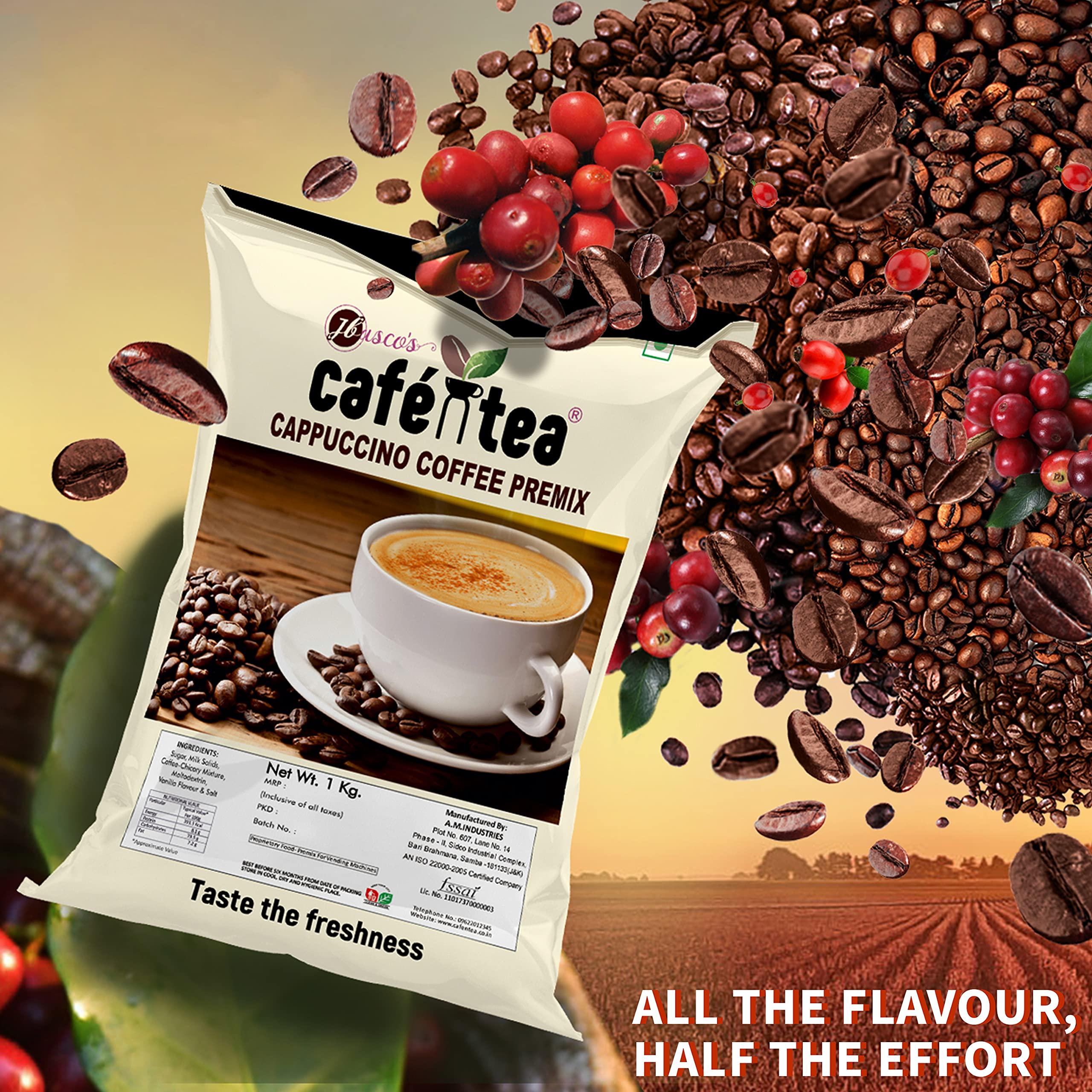 CAFE N TEA CAFE N TEA 100% Natural Instant Cappuccino Coffee Powder Packet - 1Kg [80 Cups] - Pack Of 2