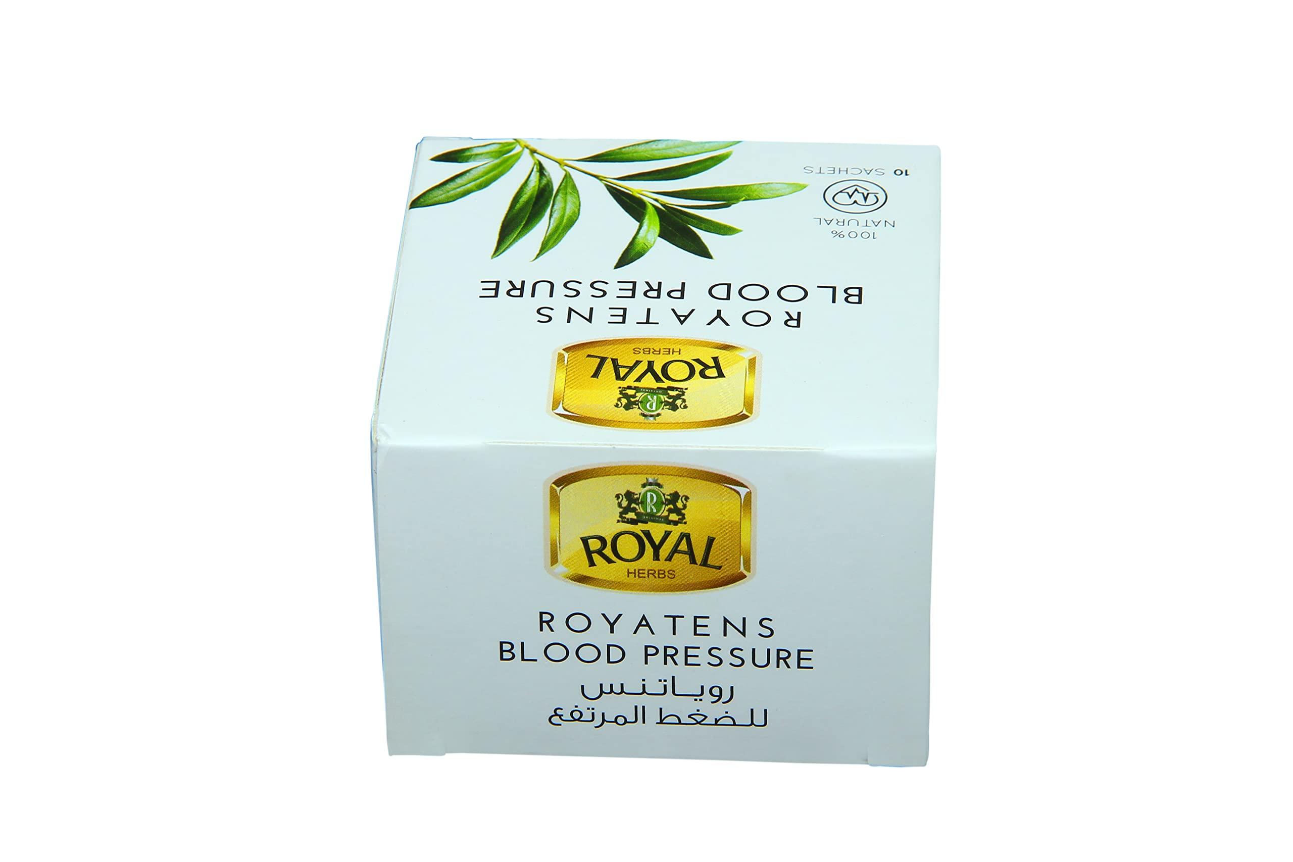 REGIME TEA Royal Regime Tea Herbs Royatens, Reduction Hypertension Blood Pressure Reduction Green Tea Bags, 20 Grams, Pack of 10 Tea Bags