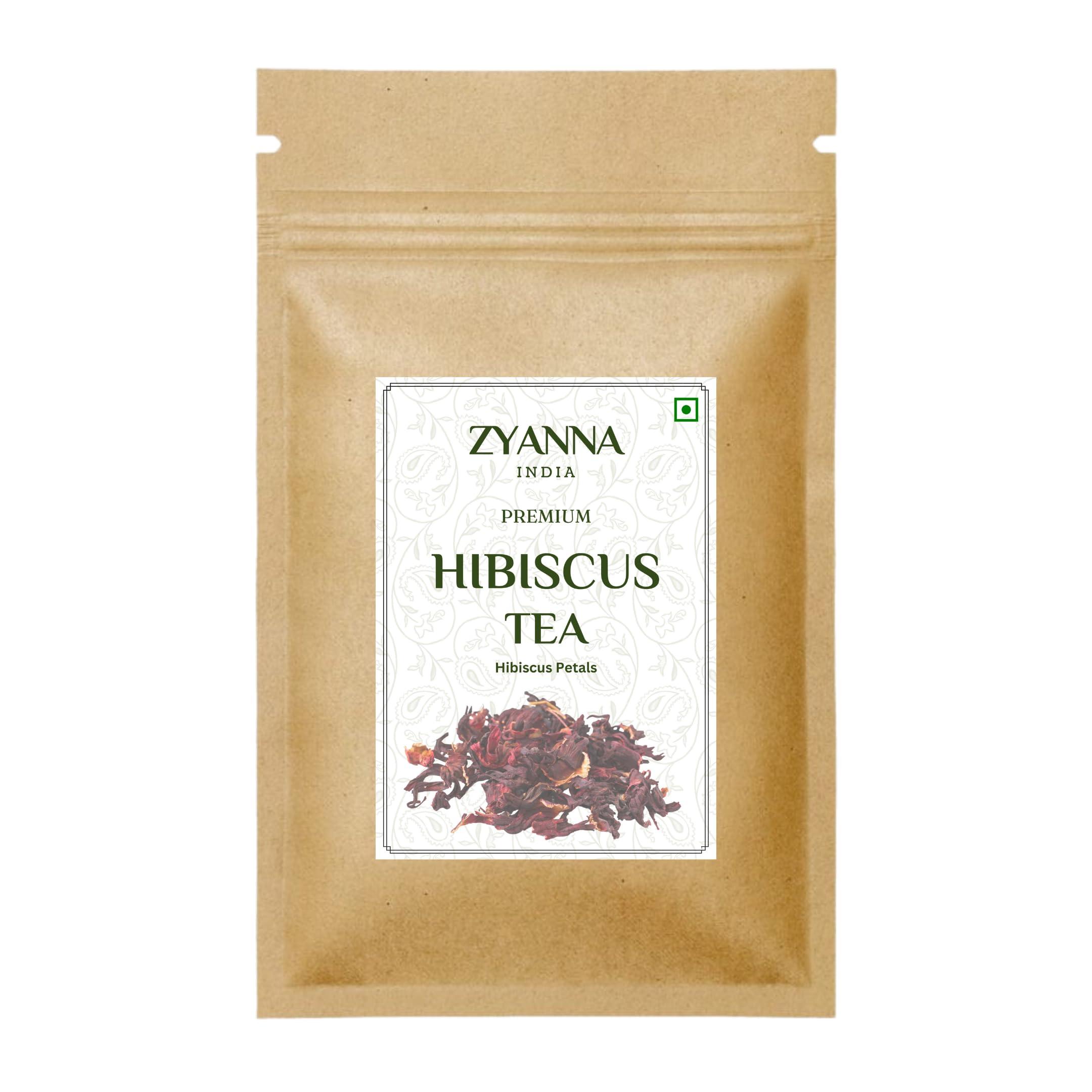 ZYANNA Zyanna Hibiscus Tea - Natural Dried Hibiscus Flower (50Cups) - Pure Floral Herbal Loose Tea, Caffeine Free,And Rich In Antioxidants And Boosts Immunity - (Hibiscus, 100gm)