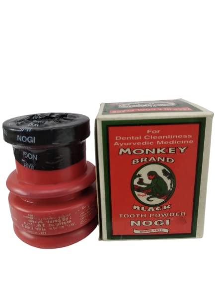 URJUWANI URJUWANI Nogi Monkey Brand Ayurvedic Tooth Powder for Fresh Breath and Improve Your Gum Health Black , 30g (Pack of 6)