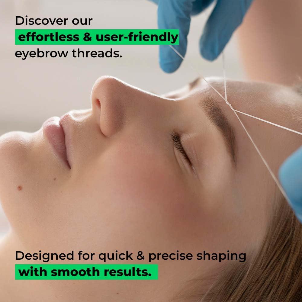 ZIBELL Organic Cotton Eyebrow Threading Thread Tool for Women - 8 Spools x 300 meters - Thread for Eyebrows Threading - Upperlips Shaping - Forehead Chin Hair Removal thread - Salon Spa Home by Zibell