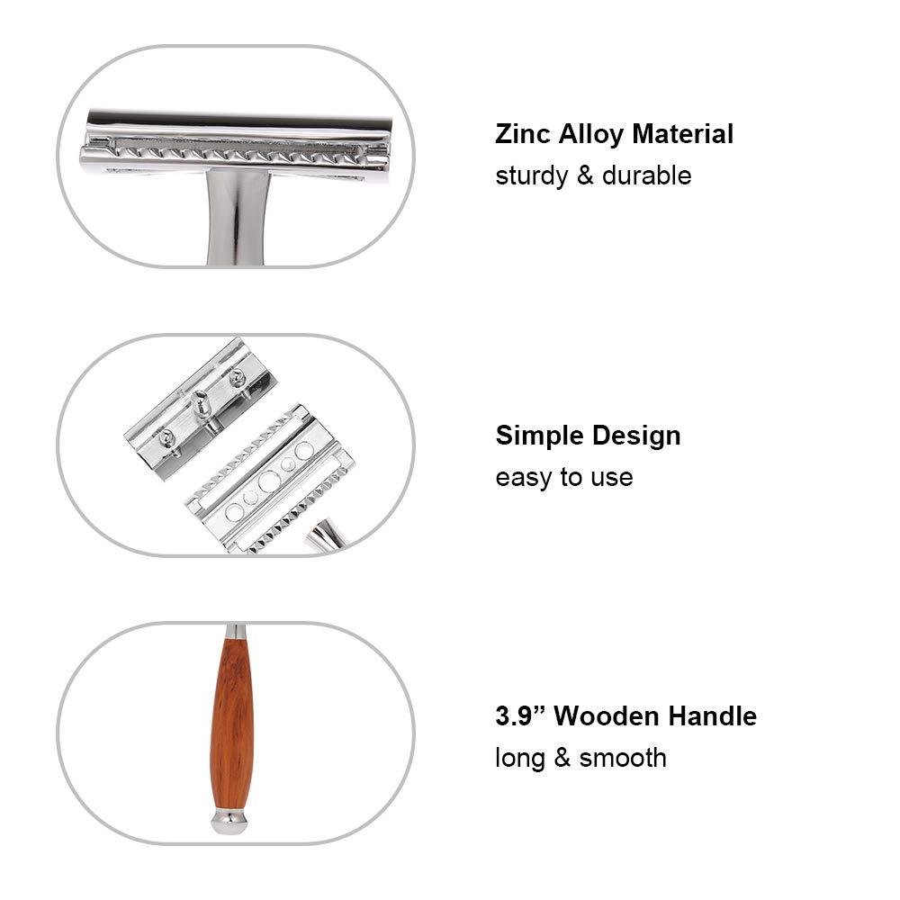 Layfuz Shaving Razor Safety Razor Double Edge Beard Razor Manual Beard/Mustache Removal Shaving Tool Zinc Alloy
