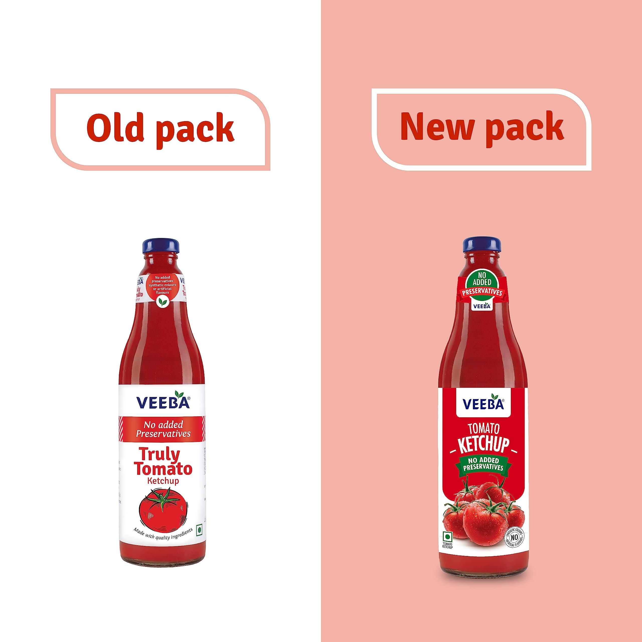 VEEBA Veeba Truly Tomato Ketchup (1kg) | No Added Preservatives | No Added Colour & Flavour | Non-GMO | Quality Tomato Ketchup I 100% Vegetarian