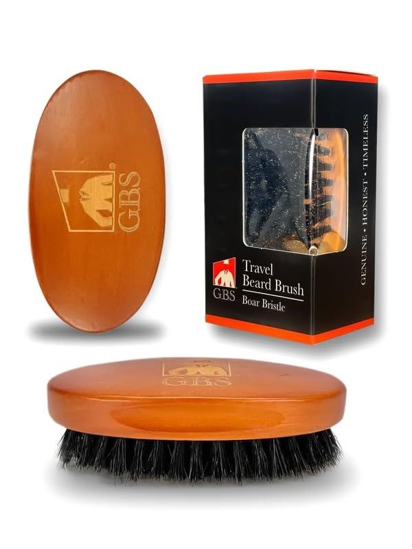 G.B.S G.B.S Men Beard & Mustache Brush 100% boar bristle wooden handle brush for Perfect Grooming and Soften Your Facial Hair Professional Premium beard brush for super-stylish beard, Adds Shine & Softness