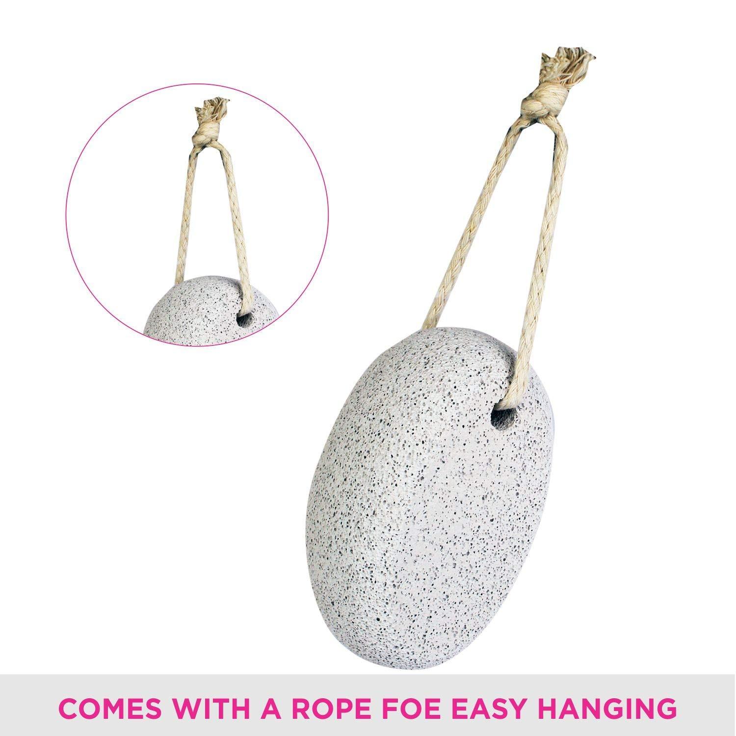 Calitate24 Natural Pumice Stone for Feet Dead Skin Removal Lava Stone Pedicure Exfoliation Tool Callus Remover for Feet, Heels, Elbow & Knees with 2Pcs Bathing Sponge