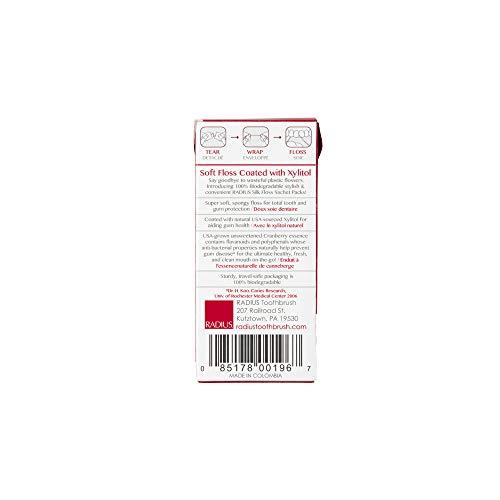 RADIUS RADIUS Vegan Floss Sachets with Natural Xylitol, Cranberry, 20 Count