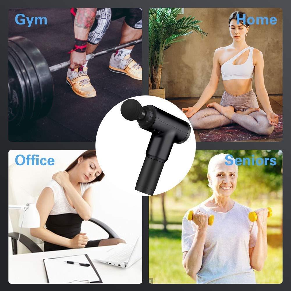 GION GION Professional Body Massager Machine Gun for Pain Relief Percussion Gun Back Massager for Men & Women with 4 Attachments (1Pcs)