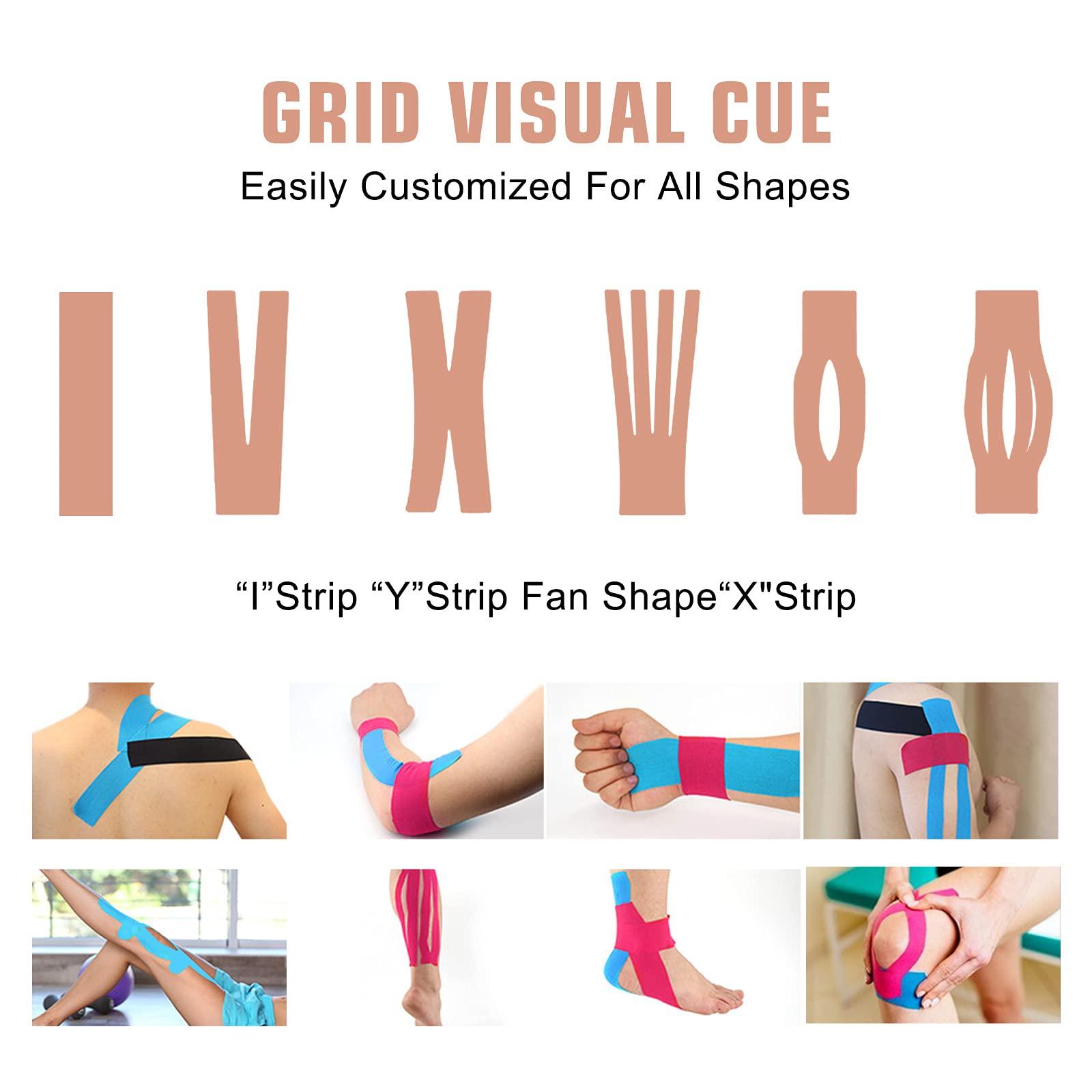 FOU Kinesiology Tape (3 Uncut Roll) Kinetic Tape 16.4 ft Waterproof Athletic Sports Tape Physio Tape for Knees, Shoulder, Ankles, Elbow, Pain Relief,Joint Support (Beige)