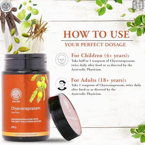AVP THE ARYA VAIDYA PHARMACY (COIMBATORE) LTD AVP Organic Chyawanprash | Sugarfree | 3X Immunity Booster | Enhances Strength & Stamina | Age Defying Formula | All Age Groups | No Preservatives | No Chemicals | Made with 44 Ayurvedic Herbs | 250 g