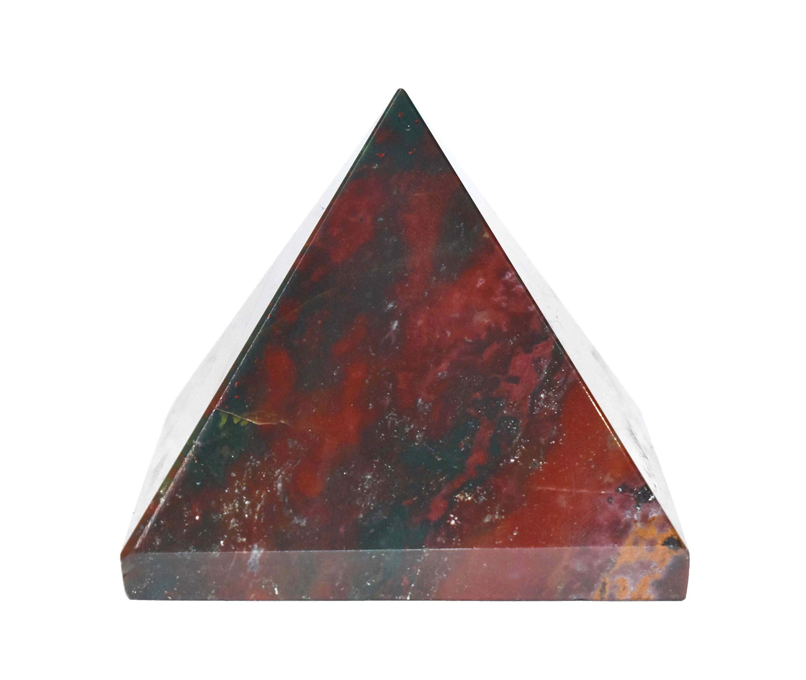 Pyramid Tatva Pyramid Tatva - Bloodstone (Heliotrope) Pyramid Energy Home Dcor Natural Vastu Healing Crystal Reiki Chakra Stone 2-2.5 inch wt - 170-220gm
