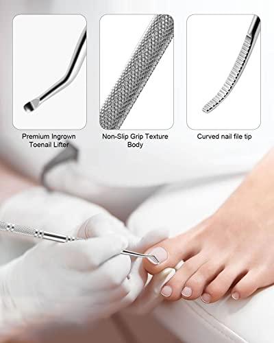 BEZOX Ingrown Toenail Lifter & File: Bezox Ingrown Toenail Lifter And File Set - Podiatrist Preferred Ingrown Toenail Treatment Tool - Surgical Grade Stainless Steel