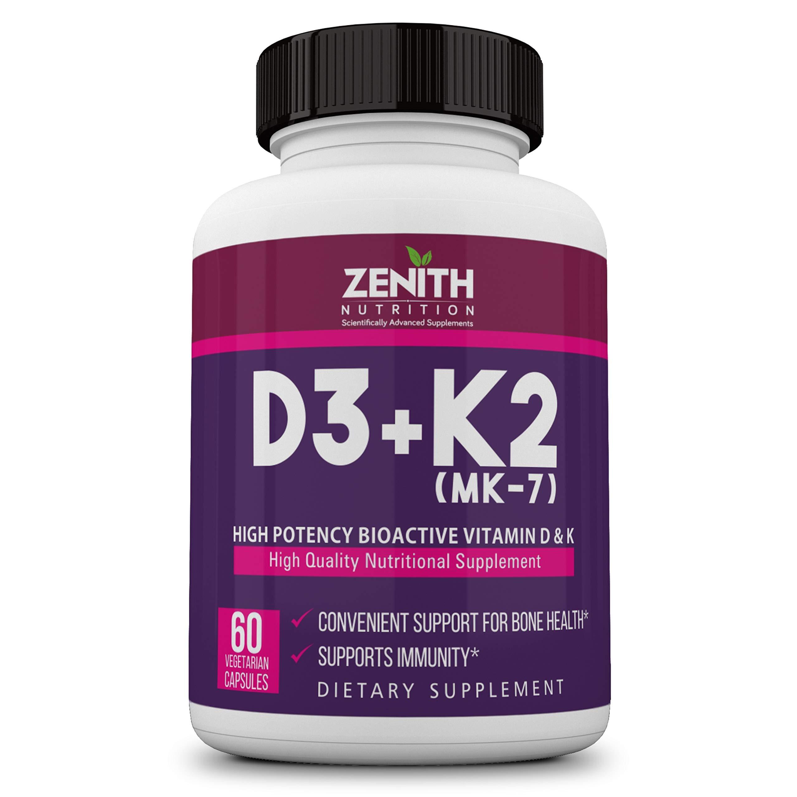 Zenith Nutrition Zenith Nutrition Vitamin D3 & K2 60 Veg caps | Bone Health | Boosts Immunity