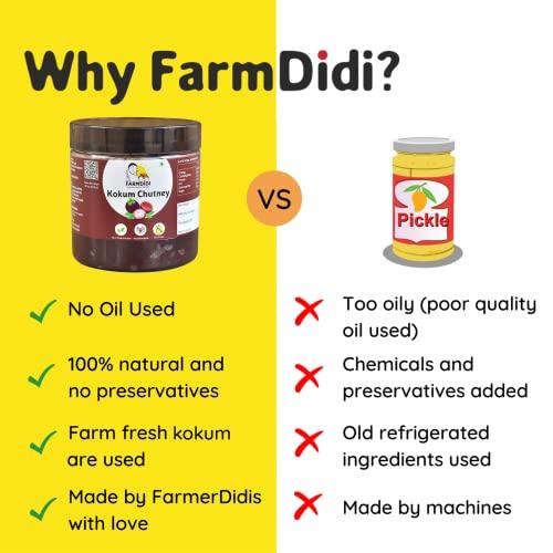 Farm Didi FarmDidi | Kokum Chutney | No Preservatives | No Oil | Farm Fresh | Organically Processed | 380g