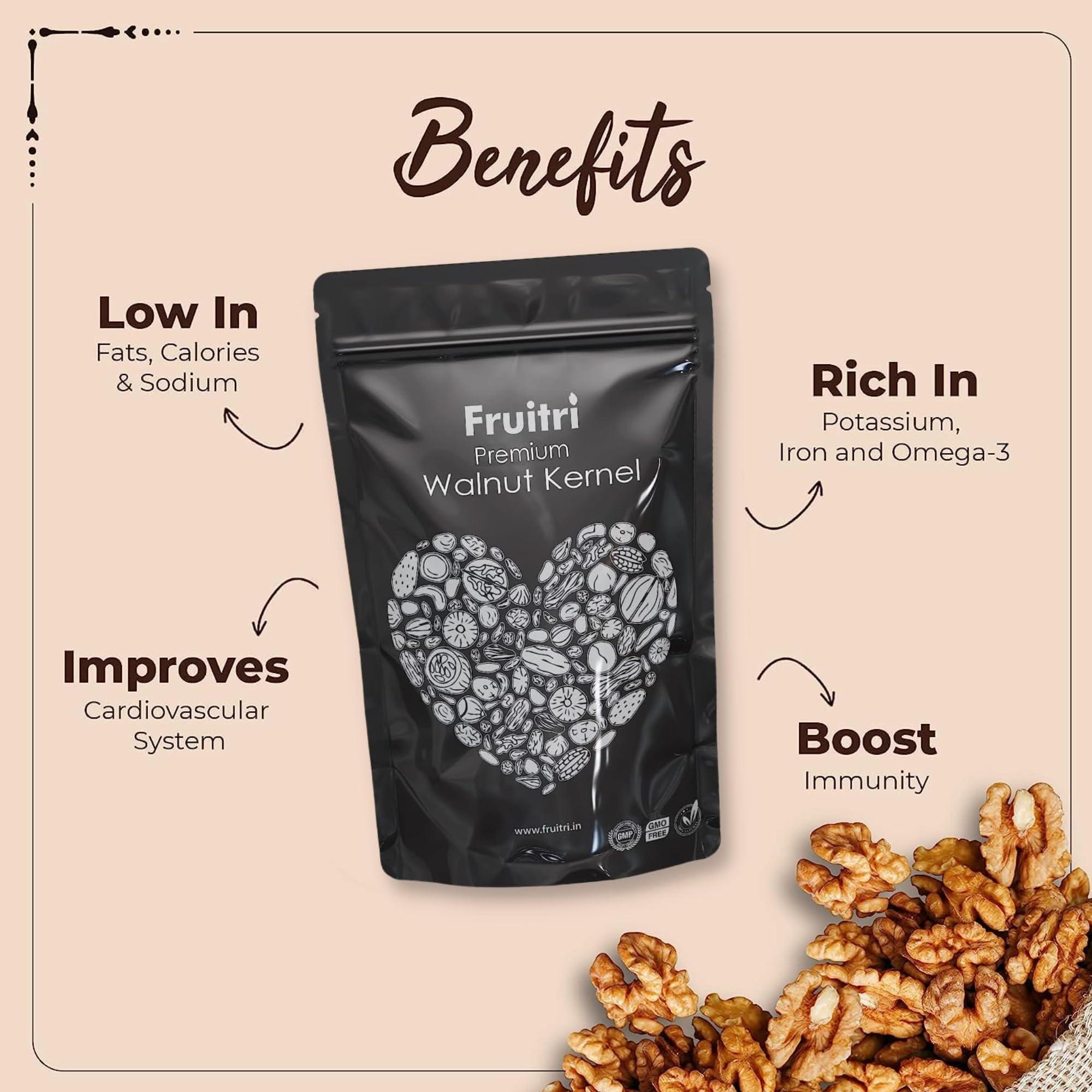 Fruitri Fruitri Premium Kashmiri Walnut Without Shell, Akhrot Giri,raw,400grams