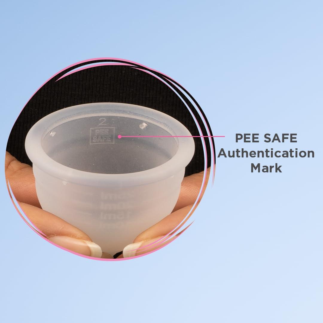 PEESAFE Pee Safe Menstrual Cup Medium + Large | Odour & Rash Free | Leakage Proof | Infection Free | Made With Medical Grade Silicone | Reusable Cups