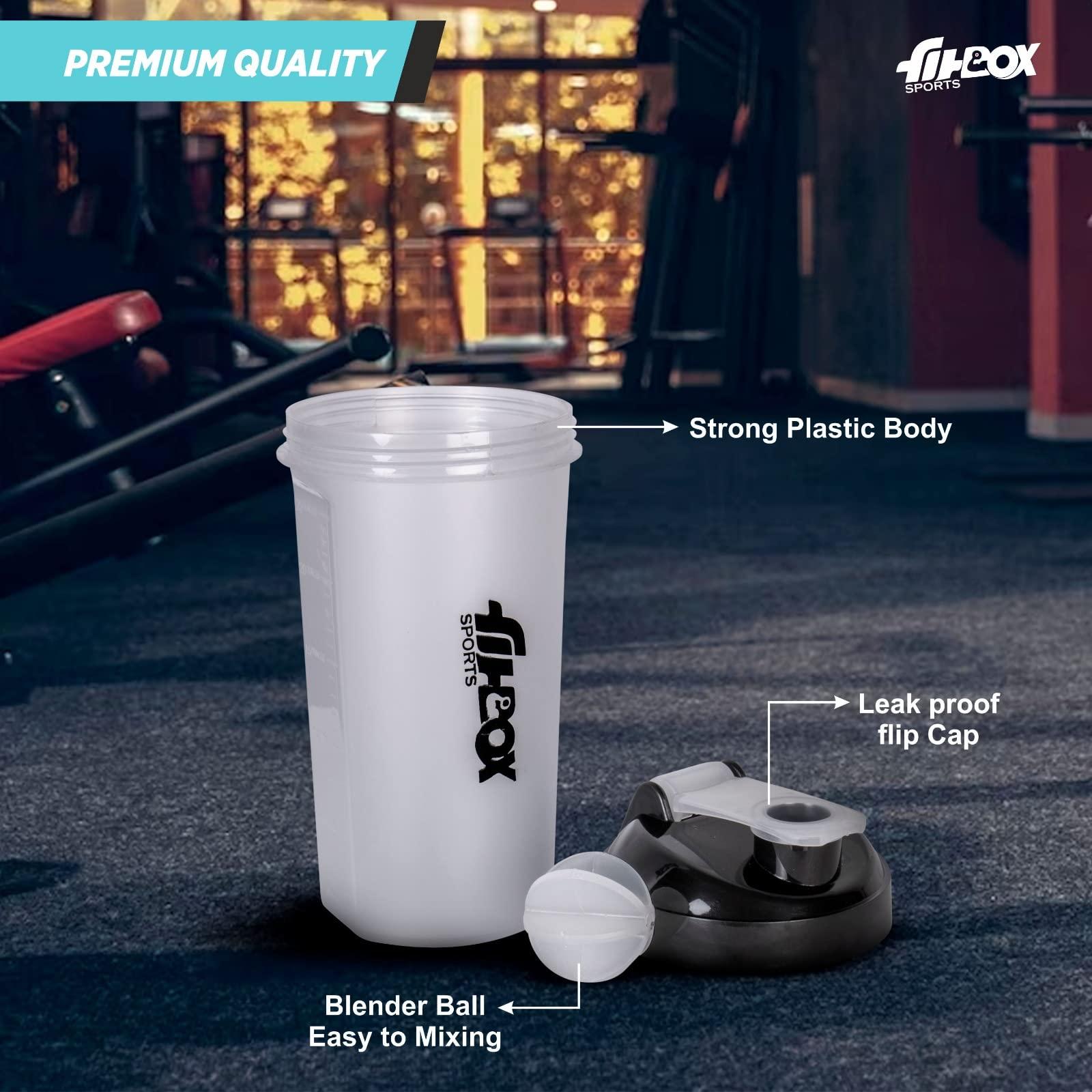 FitBox Sports FitBox Sports Supplements Shaker Bottle for Protein, Pre - Post Workout 700ml (Orange)