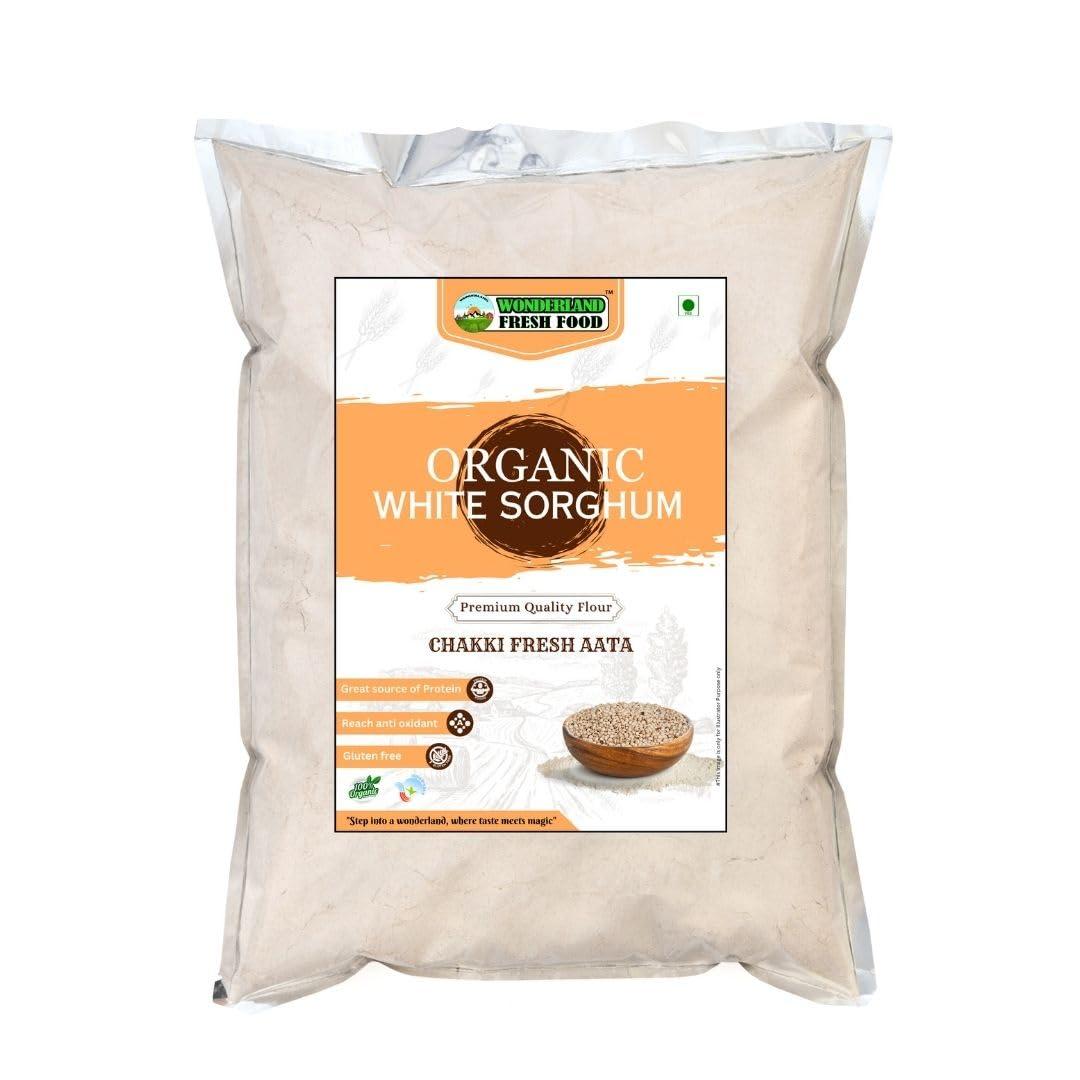 WONDERLAND FRESH FOOD Natural Fresh Jowar Atta | Jowar Flour | Sorghum Atta | Sorghum Millet Flour | Stone Ground Chakki Fresh Atta By Wonderland Fresh Food (2 Kg)
