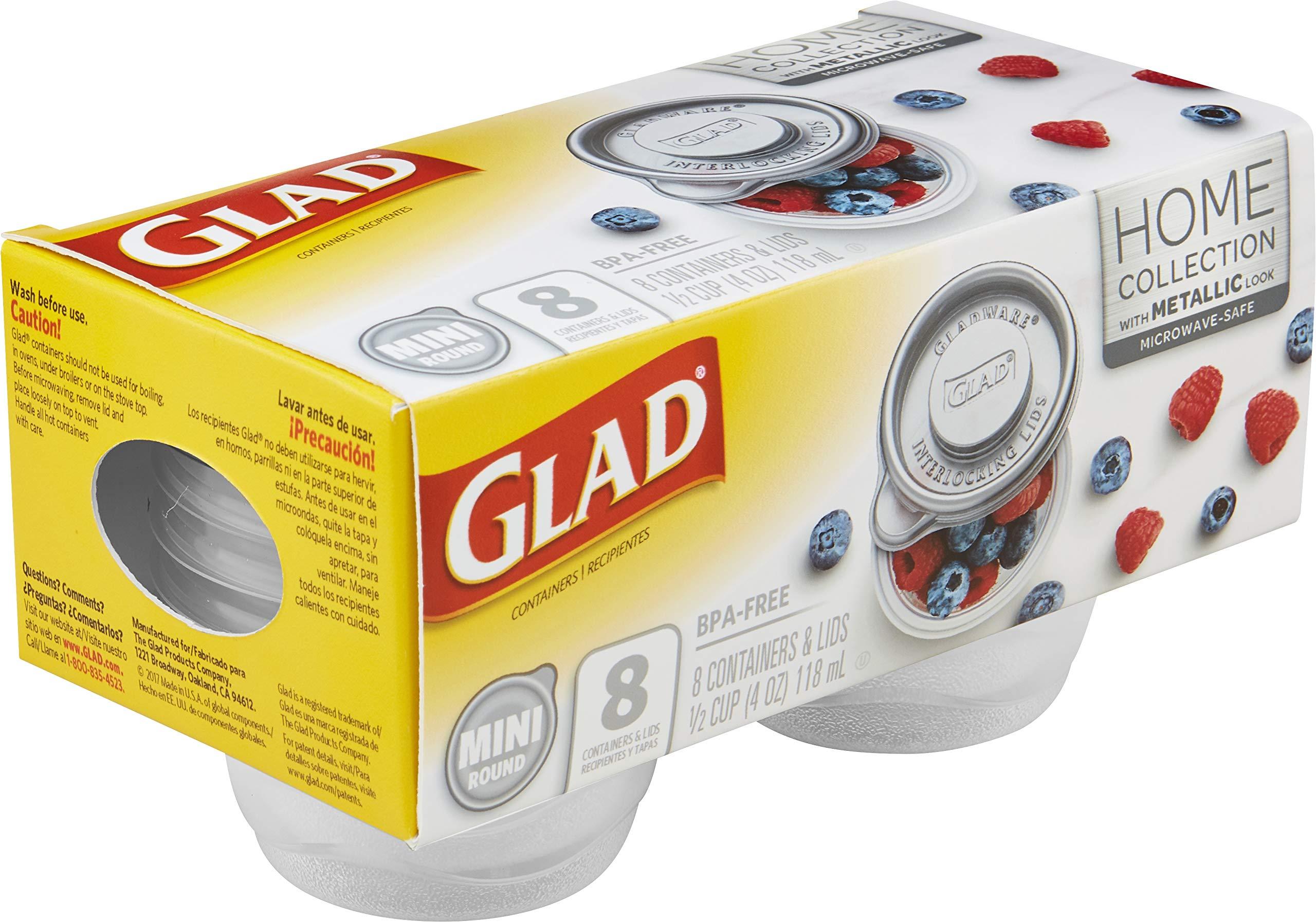Glad GladWare Mini Round - 8 ct (Metallic Grey, 1)