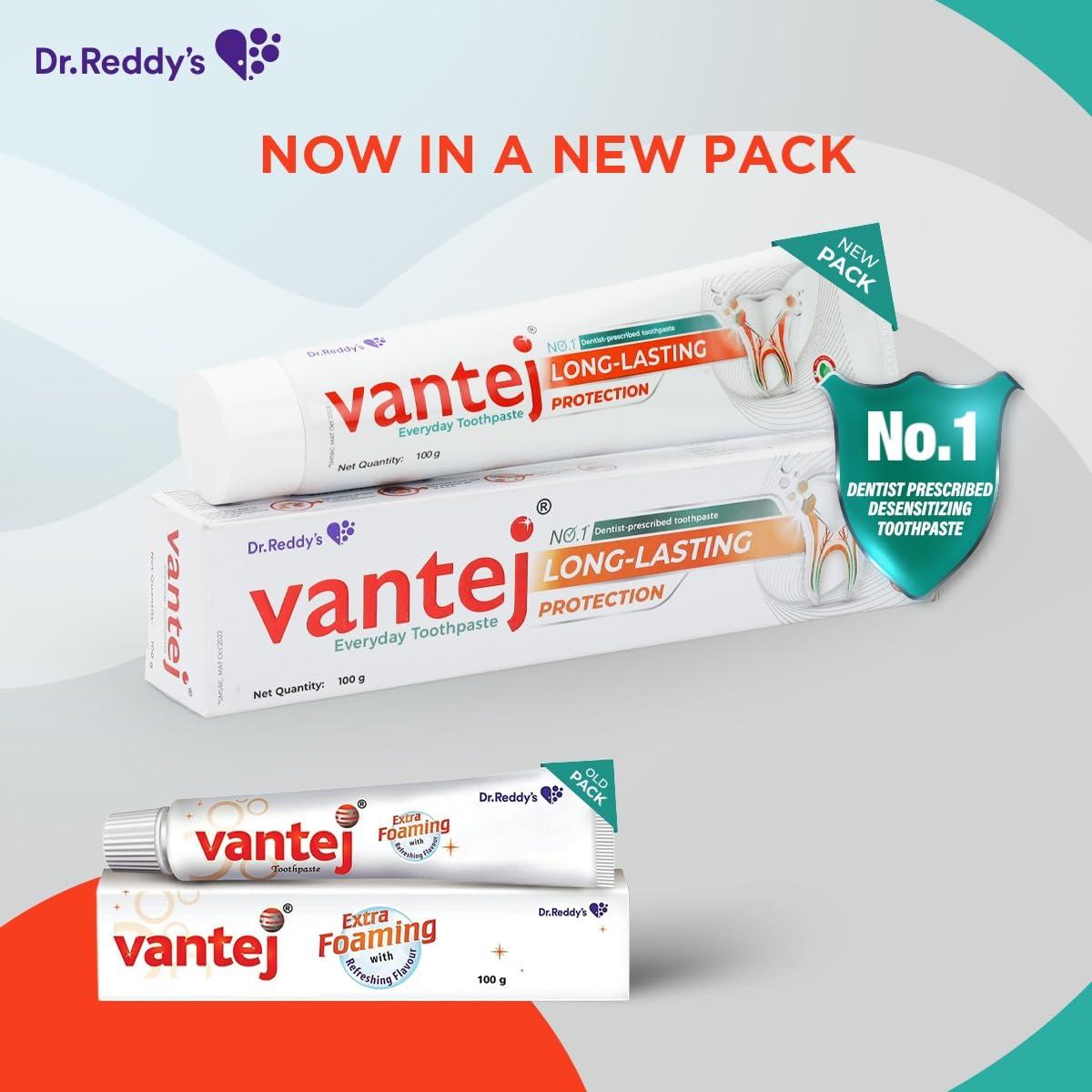 Vantej Vantej Dr. Reddy\'s Toothpaste For Sensitive Teeth | Extra Foaming Action With Refreshing Flavor For Everyday Use | Toothpaste Combo Pack Offer | 100G X 3