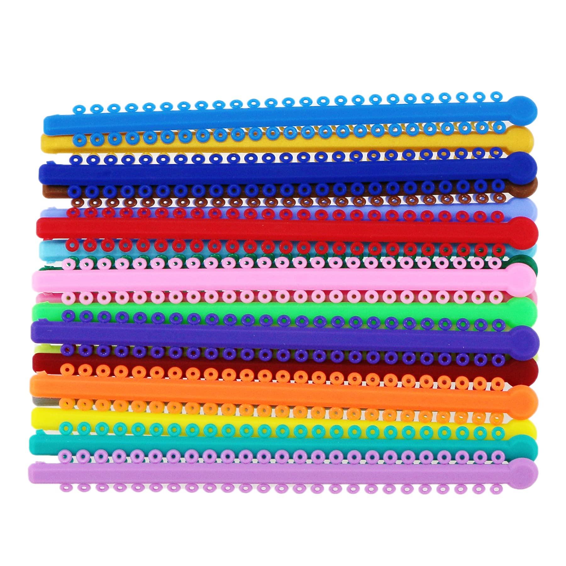 JZQ Assorted Dental Ligature Elastic Rubber Ties Orthodontic Bands for Braces Brackets (MIXED COLOR)