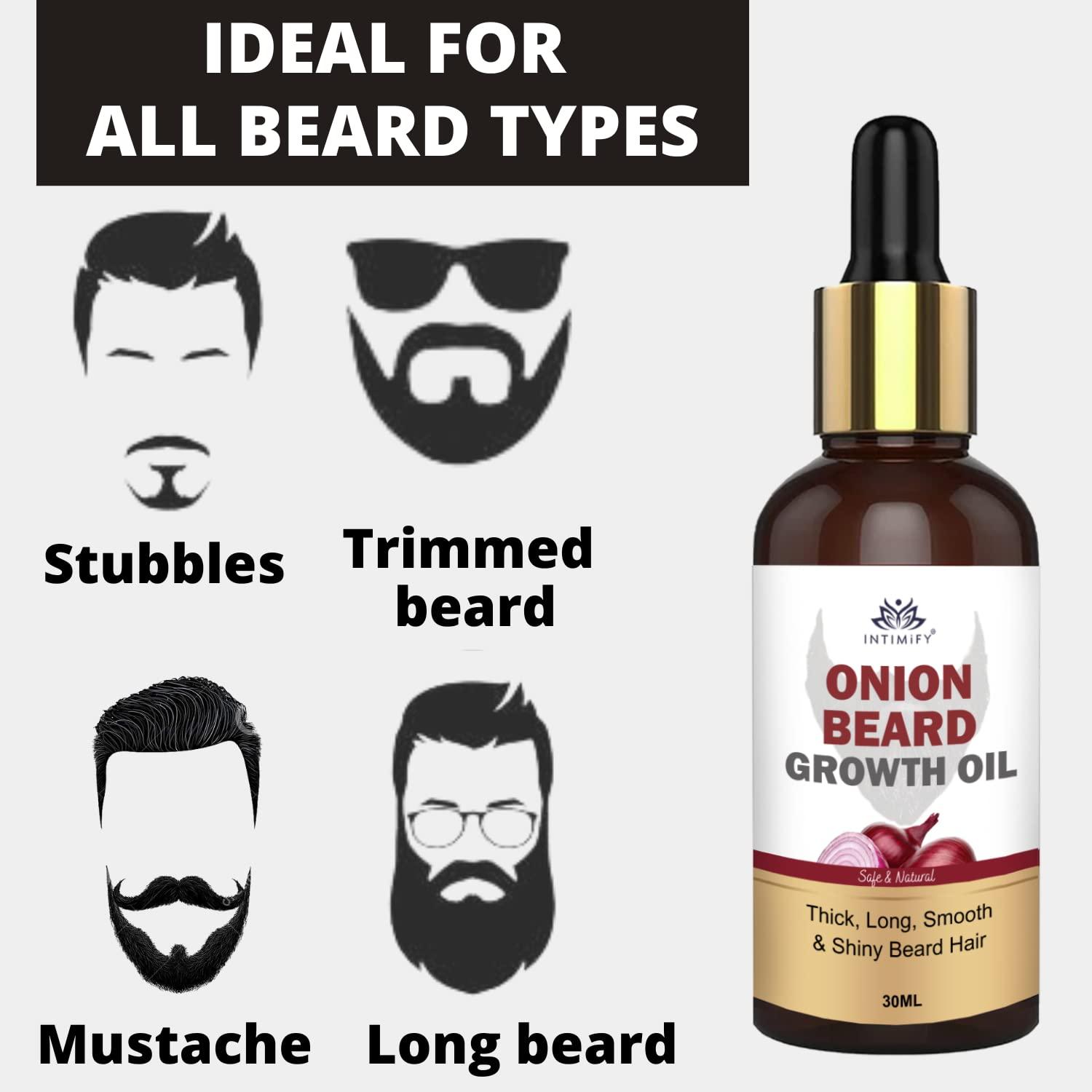 INTIMIFY INTIMIFY Onion Beard Growth Oil | Dadhi Badhane Wala Oil | Beard Oil for Patchy And Uneven Beard | Mustache Growth Oil For Men With Jajoba Oil (30 ml - Pack of 1)