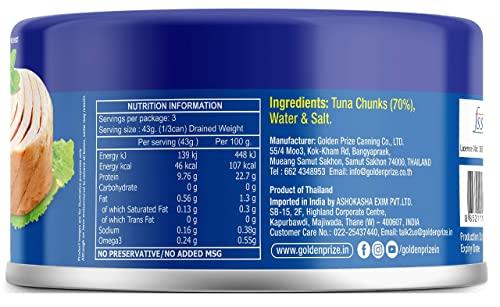 Golden Prize Golden Prize Tuna Chunks in Brine, 185g(Pack of 2)