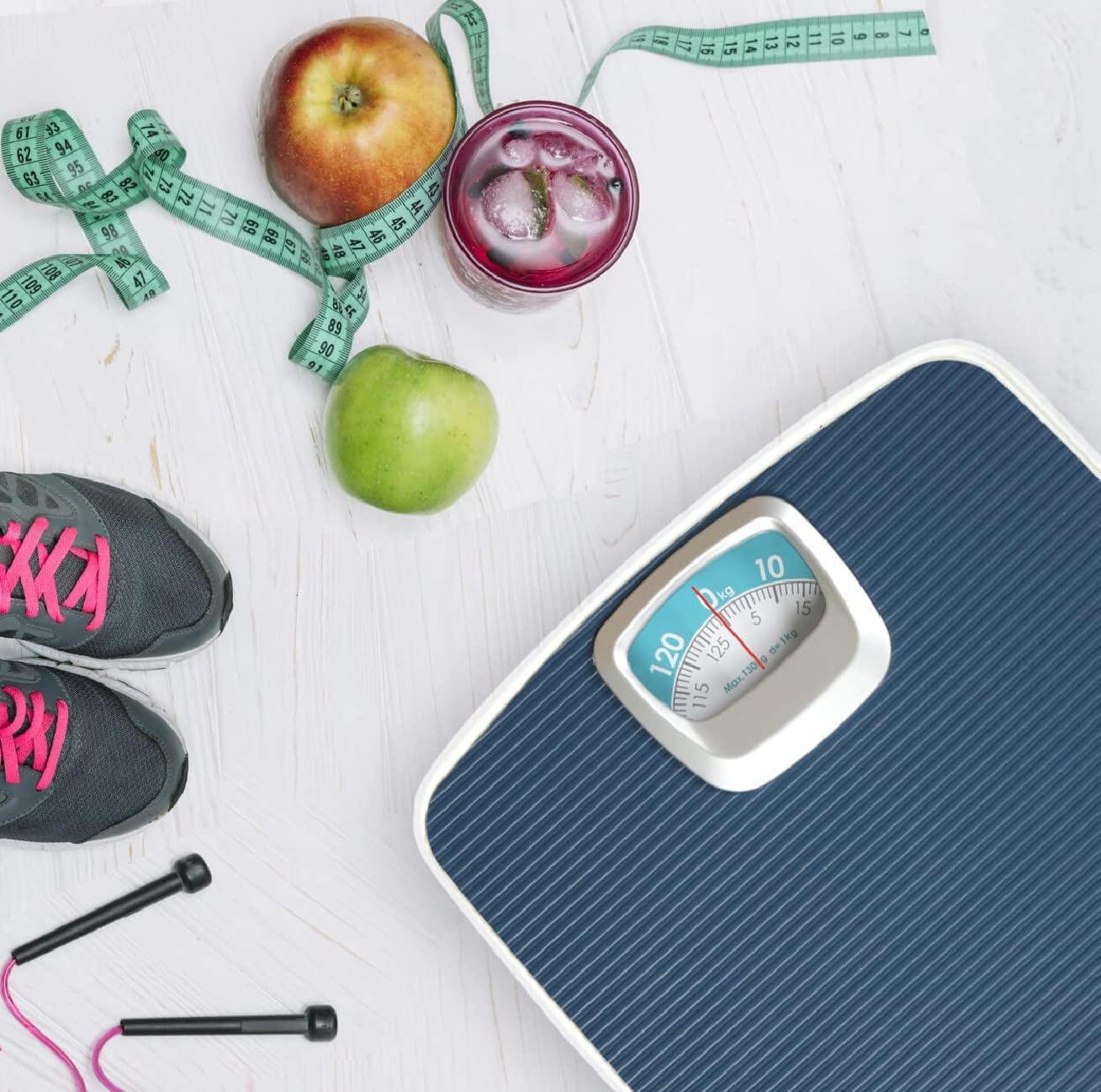 ACU-CHECK ACU-CHECK Analog Body Weight Scale | Mechanical Scale | 286 lbs 130 kg Capacity | Non-Skid | Simple Dial Calibration Bathroom Body Scale, Gym Weight Scale (Blue)