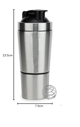 Upheavel Upheavel ELEMENT Protein Shakes Smoothies Supplements Gym Steel Shaker Bottle, Set of 1, Black, 750ml