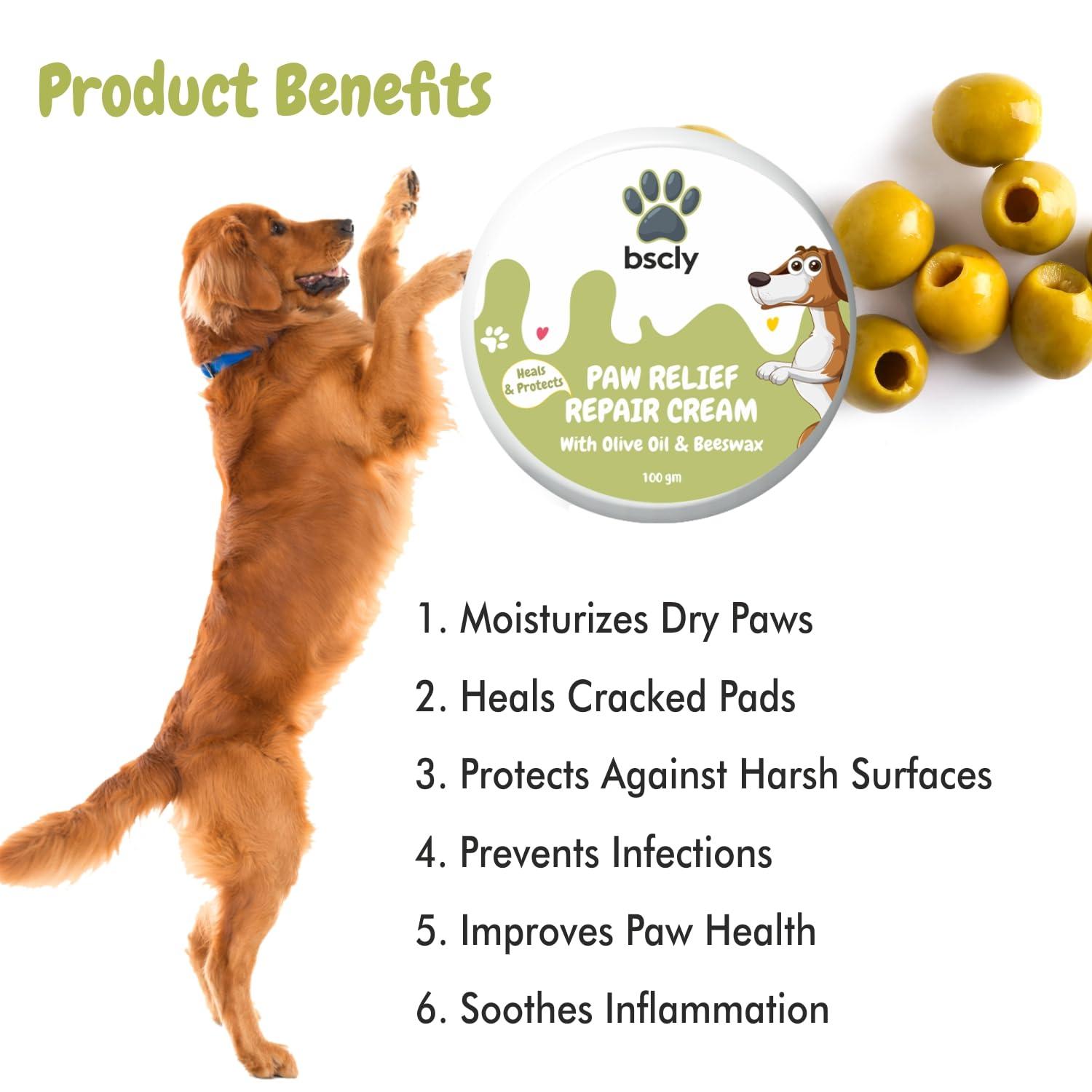 HARRODS Bscly 2-in-1 Moisturizing Paw Cream & Elbow Protector | 100g | for All Pet Care - Natural Cream, Wax, Balm for Healing Dry, Cracked, Chapped Paws & Elbows | Repairs & Heals