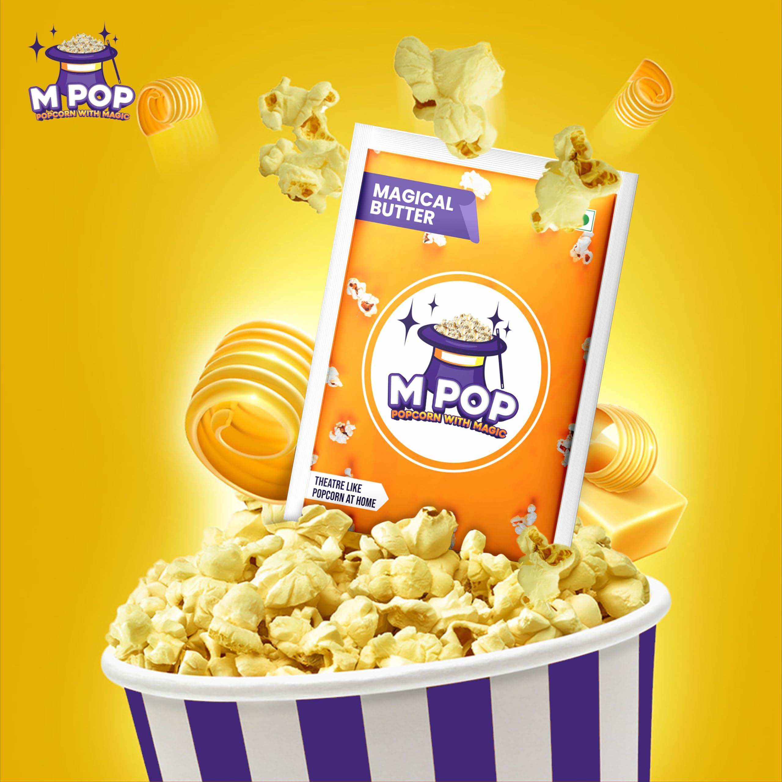 M POP M POP Magical Butter Instant Popcorn with Magic | Theatre Like Popcorn at Home (70g, Pack of 10)