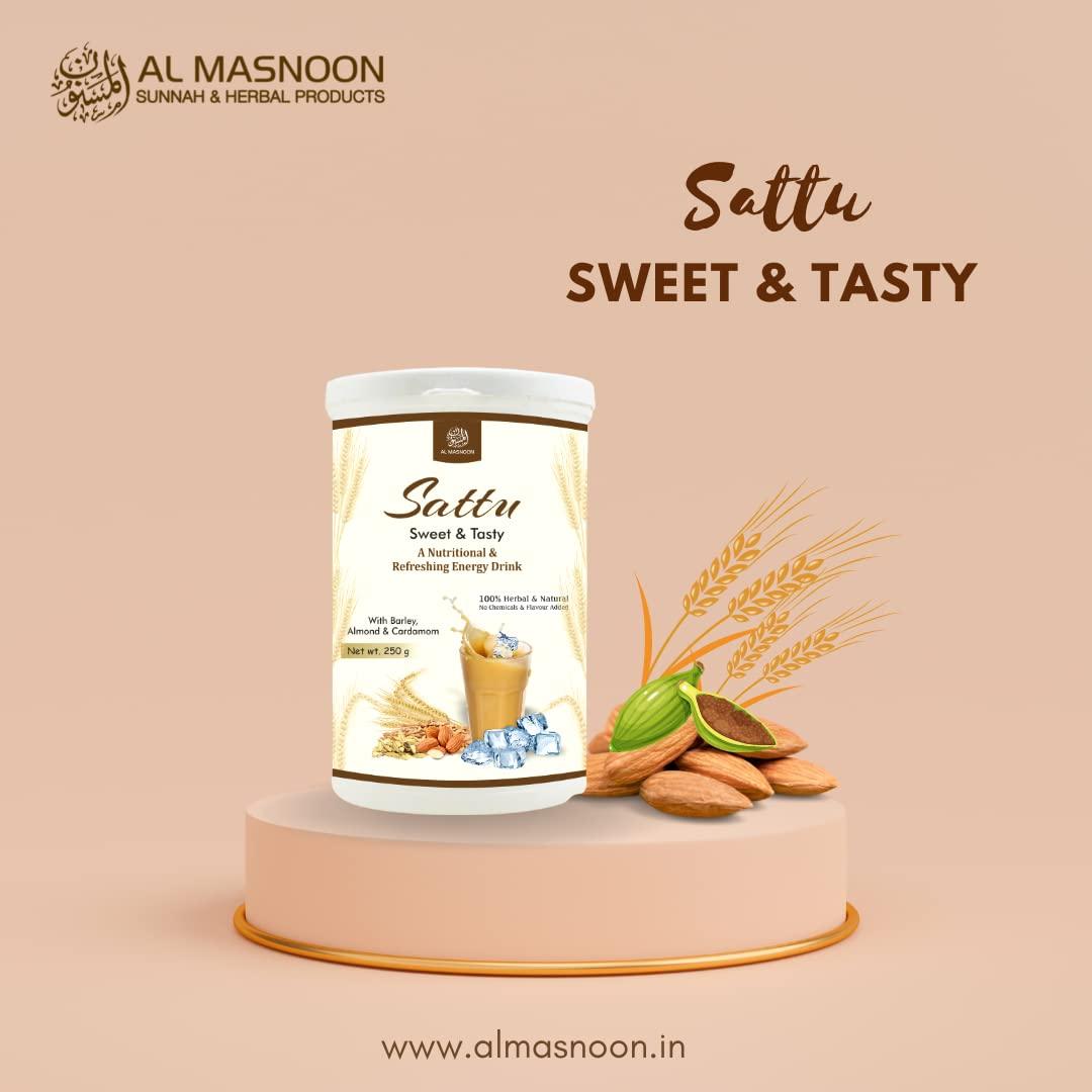 AL MASNOON AL MASNOON Sweet Sattu with Barley, Almond & Cardamom/A Nutritional & Delicious Energy Drink 250g(pack of 1)