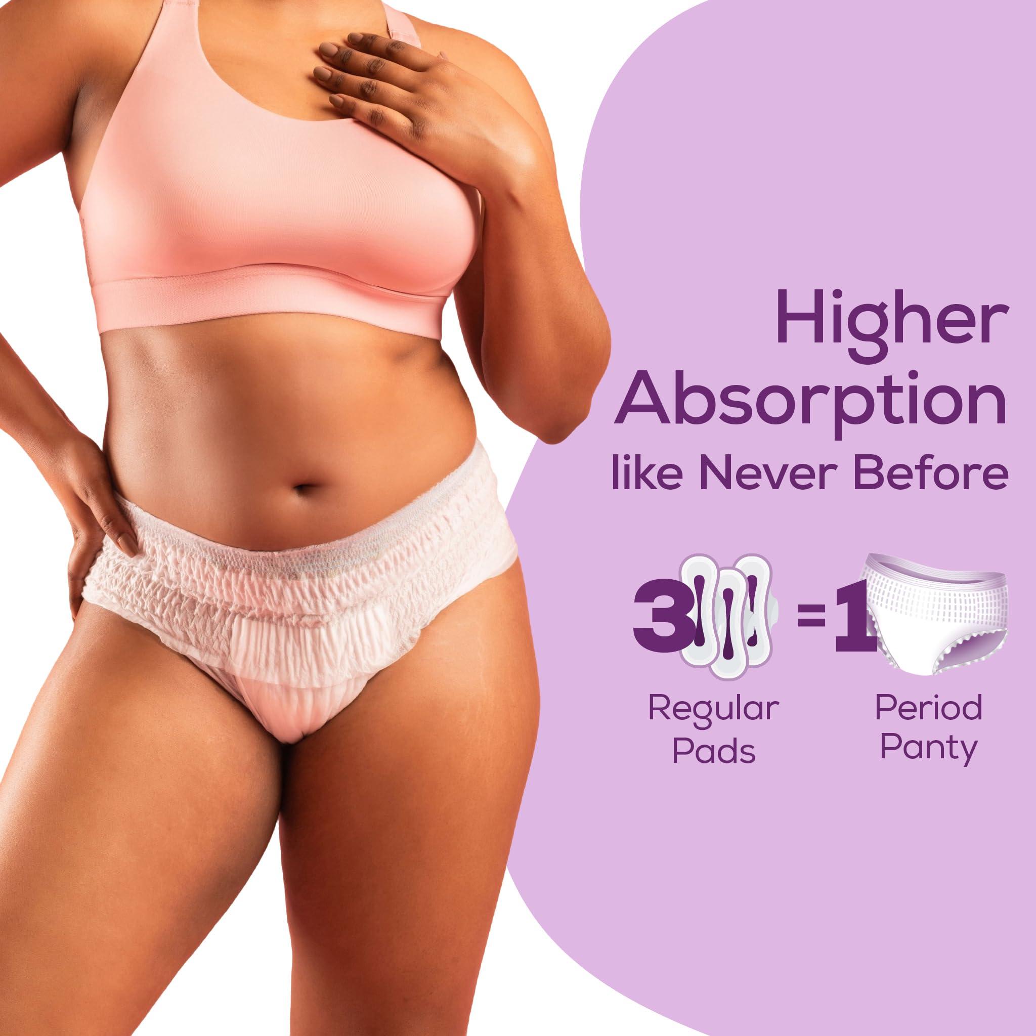 Evereve EverEve Ultra Absorbent Disposable Period Panties, M-L, 5\'s Pack, 0% Leaks, Sanitary protection for women & Girls, Maternity Delivery Pads, 360 Protection, Postpartum & Overnight use, Heavy Flow