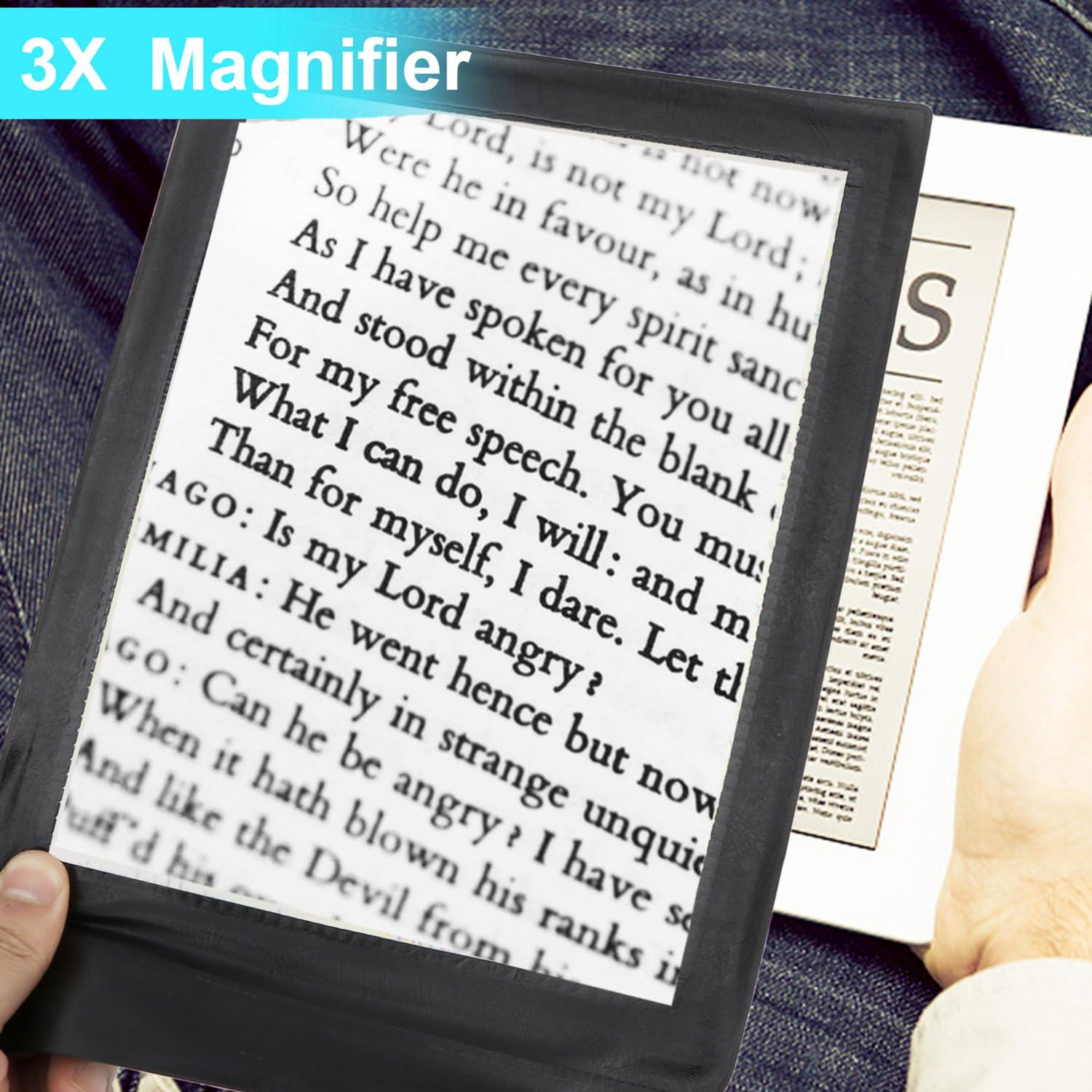 Rongon Rongon Large Reading Magnifier for Seniors, 3XPage Magnifying Glass for Reading for The Elderly, Low Vision, Inspection, Exploring
