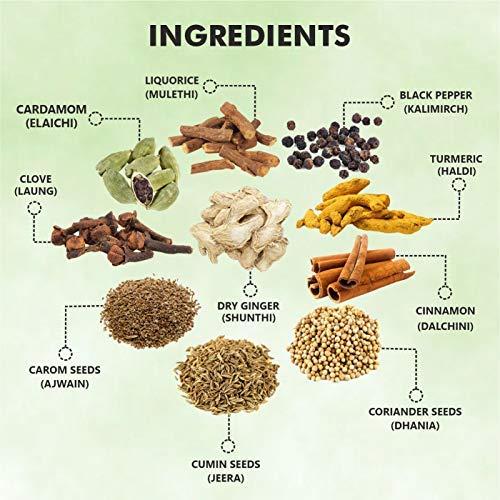 Octavius Octavius Turmeric Ayurvedic Kadha Powder - 75 gms | Ayush Kwath Kadha Powder helps relieve Cough and Cold | Immunity Booster Drink with Ayurvedic Herbs | Also Ideal to Make Ayurvedic Spiced Turmeric Latte Mix (Haldi Doodh) and Turmeric Tea