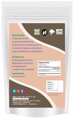 YAMKAY Yamkay Herbal Vaayvidangam | Vidanga | Vaviding Baividang | Embelica Ribes Powder | (500 GM)