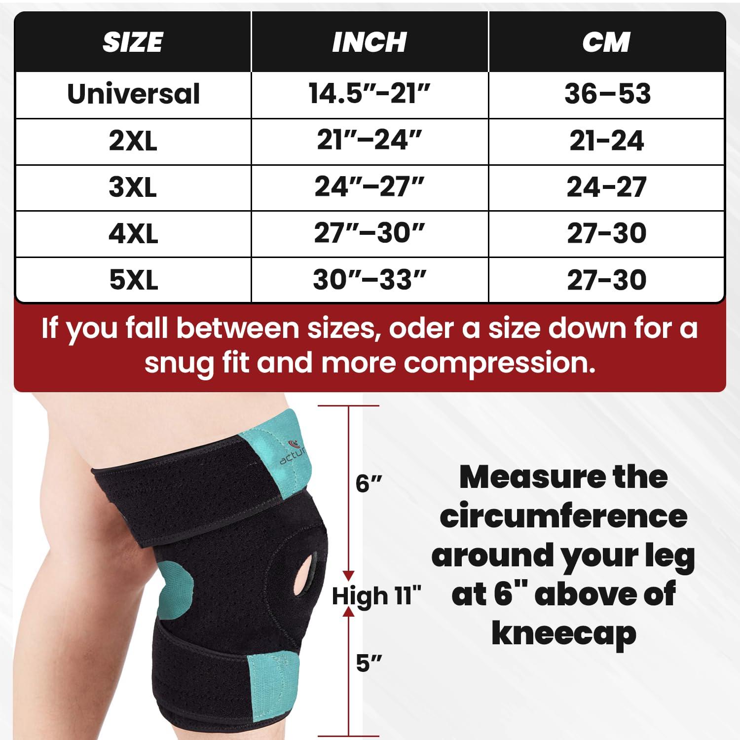 acturaa acturaa Plus Size Neoprene Knee Support (Open Patella)| Oversized Knee Brace for Men & Women|Knee Wraps for Knee Pain| Plus Size Knee Belt | Obesity Knee Cap|(5XL, 1)