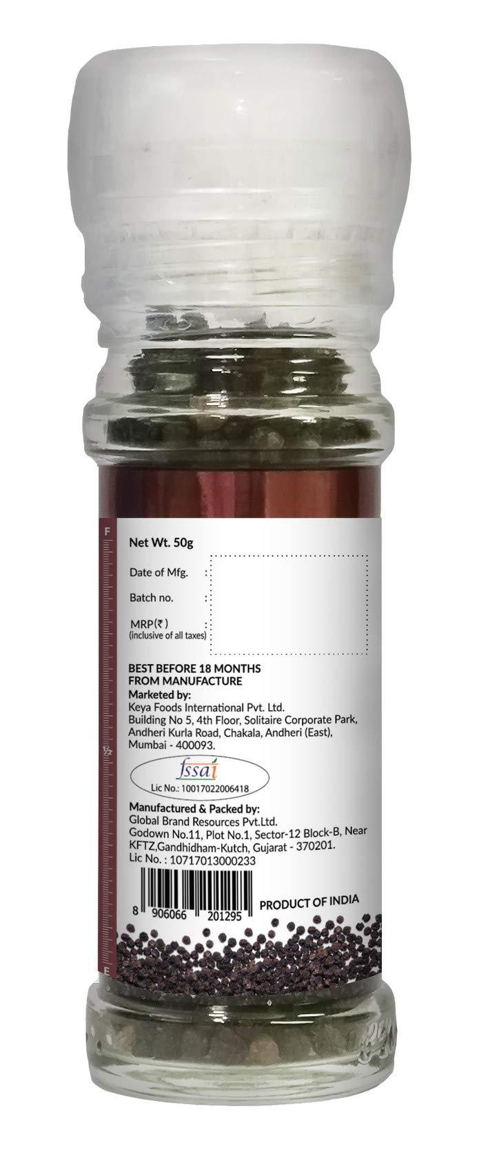 KEYA Keya Srilankan Cinnamon Powder | Dalchini Powder | 100% Organic Ceylon Cinnamon | Sourced from Sri Lanka | 50g & Keya Black Pepper Grinder, Black Pepper Mill 50gm