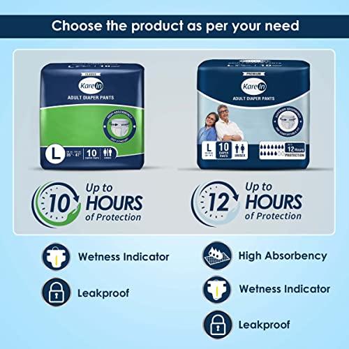 KareIn Kare In Premium Adult Diapers, Medium, 30 Count & Kare In Premium Adult Diaper Pants, Large - 20 Count