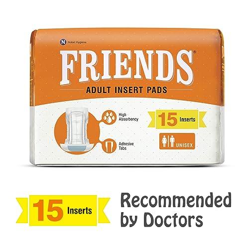 Friends FRIENDS Unisex Disposable Adult Insert Pads - Pack of 12 (Each Pack 15 Pcs)