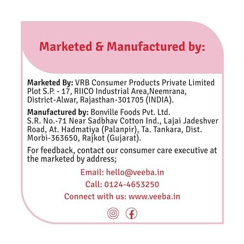 VEEBA Veeba Peanut Butter Creamy | Smooth | High Protein | Naturally Gluten Free | Vegan | Trans Fat Free | No Added Preservatives | Added Calcium, Iron, Vitamin A & D | No Added Colour & Flavour | Non GMO | 340 g