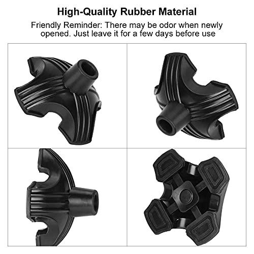 supregear SupreGear Quad Support Cane Tip, Non-Slip Self Standing Rubber Cane Tip 4 Point Quad Cane Tip Replacement for 3/4 Inch Diameter Standard Walking Canes Folding Canes Cane Accessory - Black