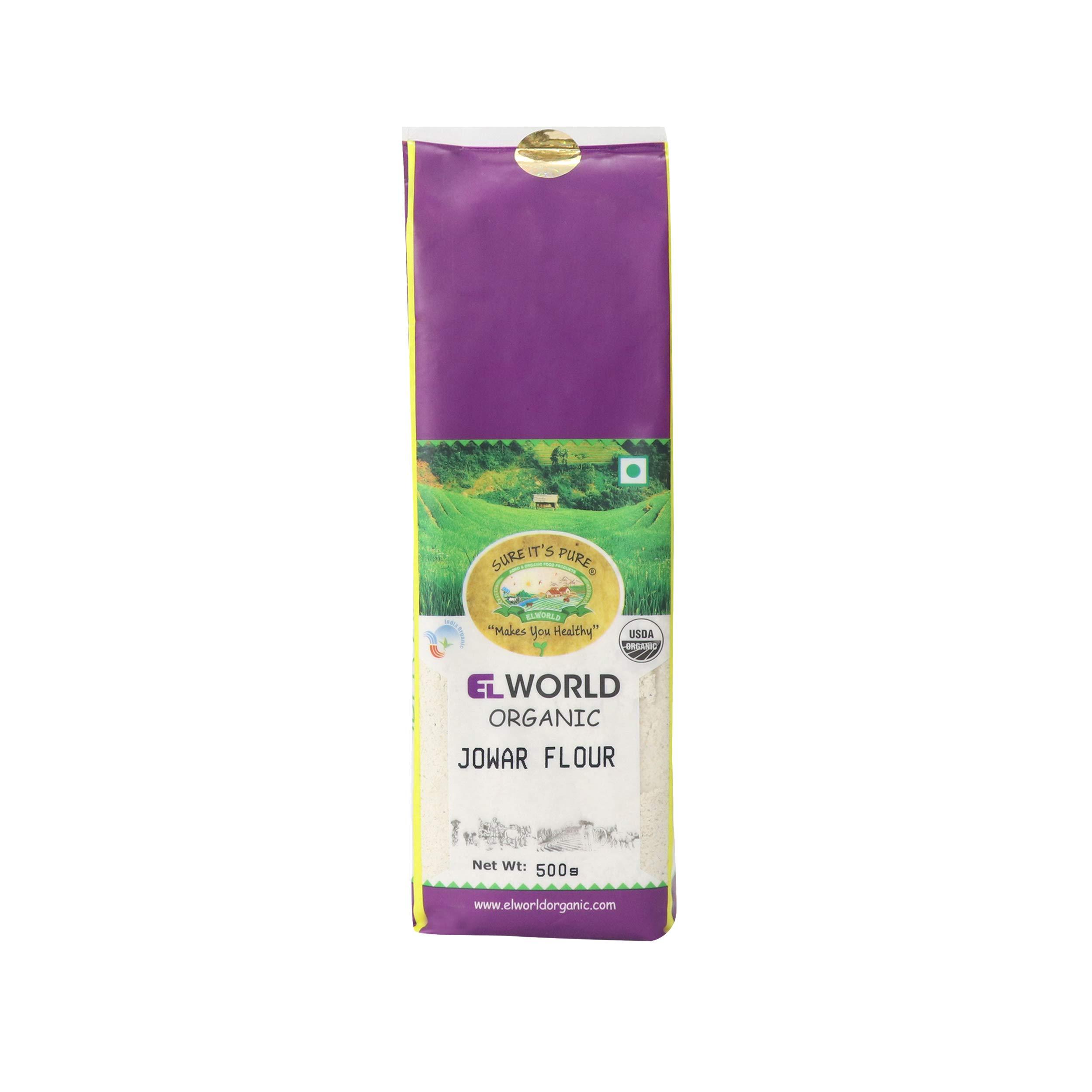 ELWORLD AGRO & ORGANIC FOOD PRODUCTS ELWORLD AGRO & ORGANIC FOOD PRODUCTS Jowar (Sorghum) Flour Gluten Free, 500G (Pack of 10)