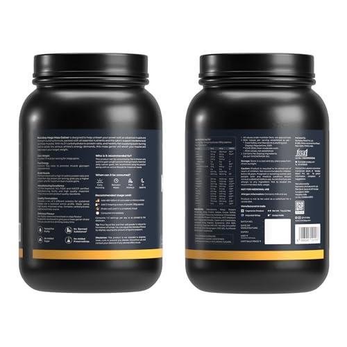 Nutrabay Nutrabay Gold Mega Mass Gainer Powder - 1kg, Rich Chocolate Creme | 100% Veg | 40.7g Protein, 122g Carbs, 714 Calories | Muscle Building & Weight Gainer Supplement for Men & Women
