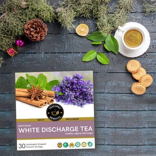 TEACURRY White Discharge Tea (2 Months, 60 Tea Bags) - Helps with White Discharge, Itching, Burning Sensation